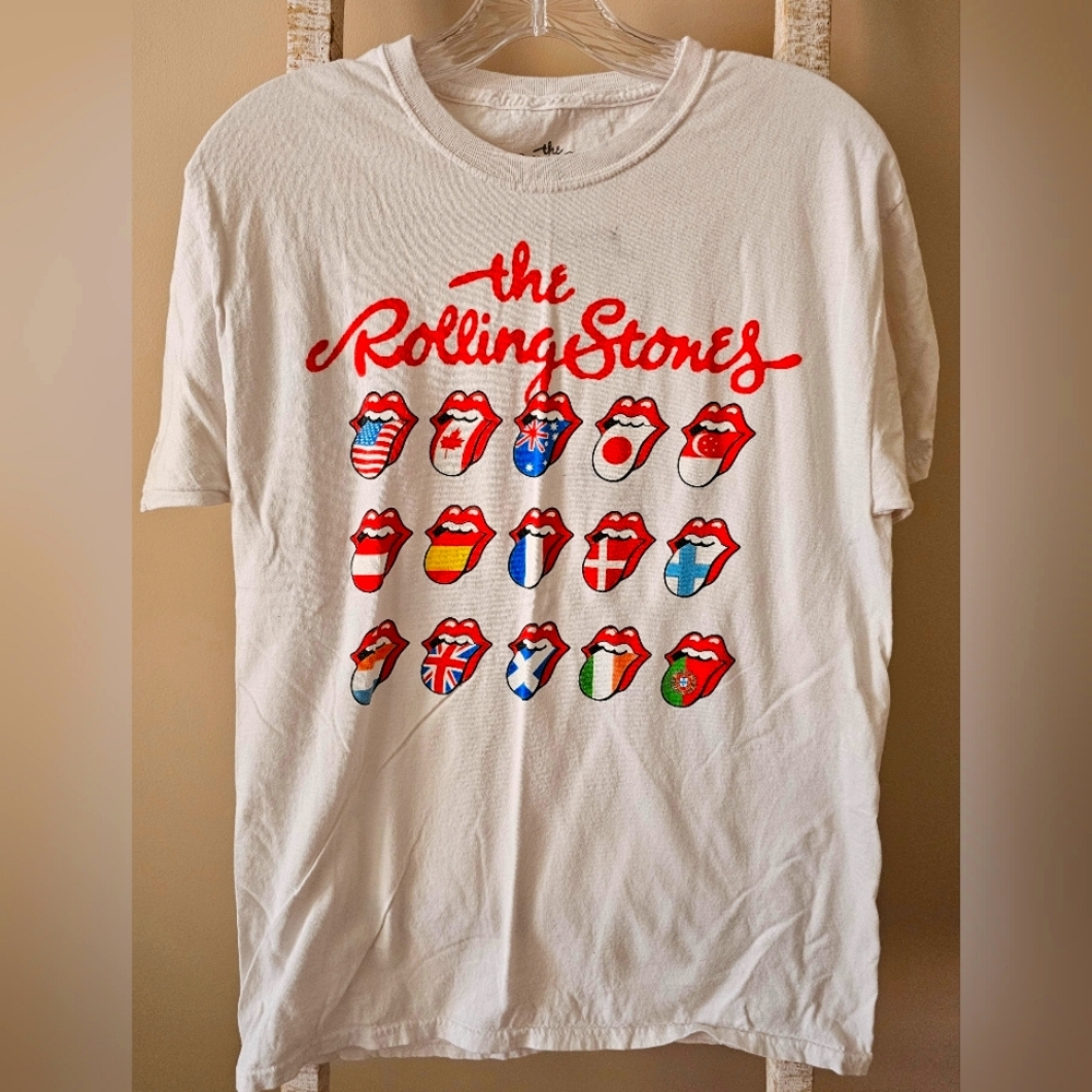 Rolling Stones Mens Short Sleeve Tour Country Flag T-Shirt